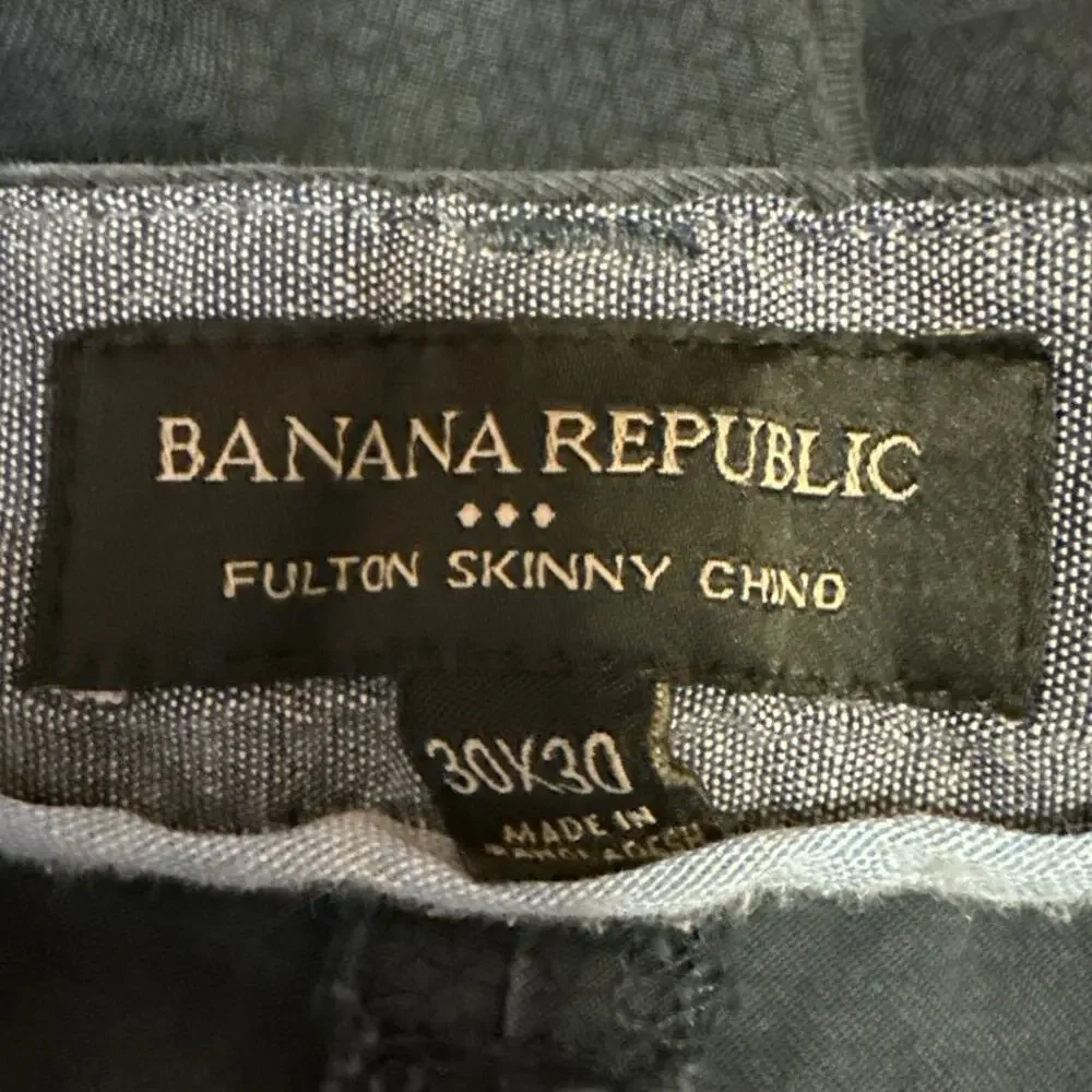 Banana Republic Fulton Skinny Chino Men's Blue Ankle Casual Pants Size 30x30